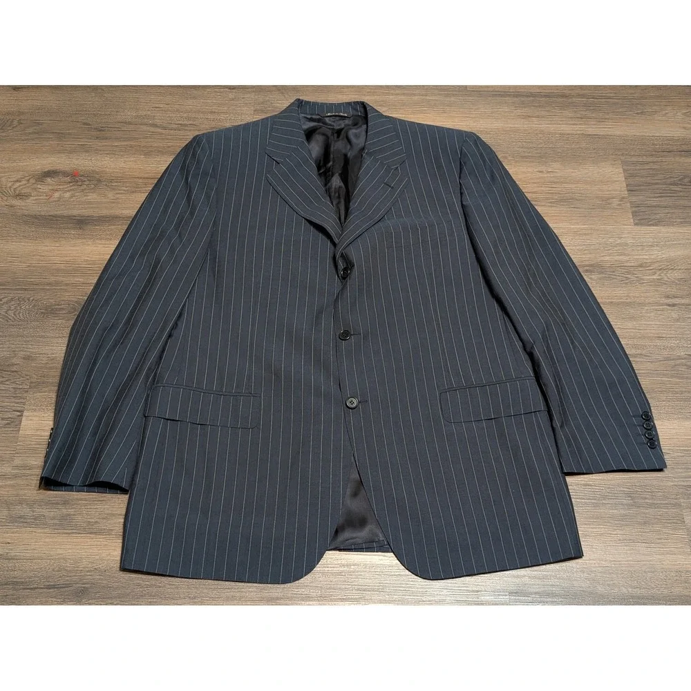 CANALI Men's‎ Charcoal Pinstripe Blazer Made in Italy Wool Blend Size 56R